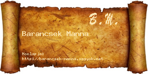 Barancsek Manna névjegykártya